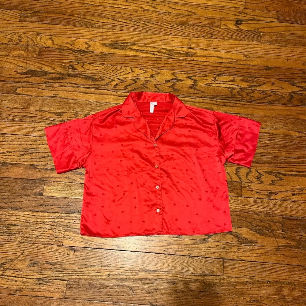 Red Satin Women's Sleep Shirt